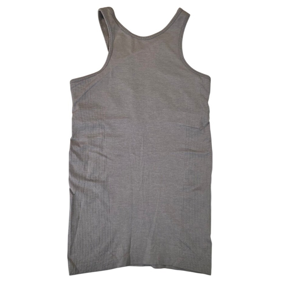 Lululemon Women's 6 High Neck Tank‎ Top Grey Seamless Built-in Bra Racerback